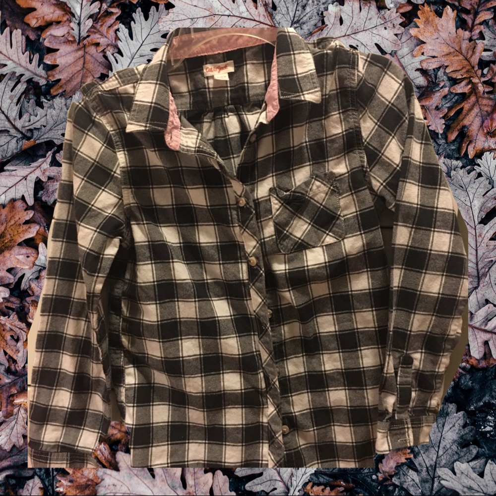 Cat&Jack Black and White Plaid Flannel